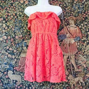2/$20 Lace Dress Coral - Strapless - American Rag